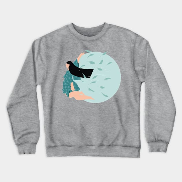 Flying Geisha Crewneck Sweatshirt by damppstudio